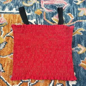 EUC La Ligne Red Smocked tank top SZ L